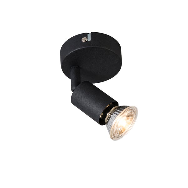 Schwarzer Deckenspot mit Leuchtmittel