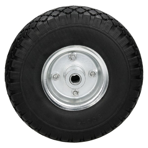 ECD Germany 2er Set Sackkarrenrad Blockprofil aus pannensicherem PU Vollgummi - 3.00-4 / Ø260x85mm - mit Kugellager und Stahlfelge - 120kg - Schwarz - Bollerwagenrad Sackkarren Rad Ersatzrad Reifen
