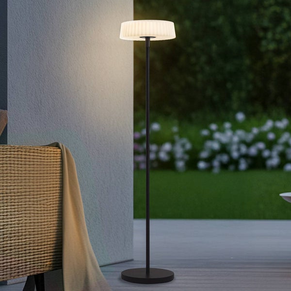 Lindby LED Solarleuchte außen Samine dimmbar (spritzwassergeschützt (Modern) in Schwarz aus Metall (1 flammig, ) - Solarlampe Garten