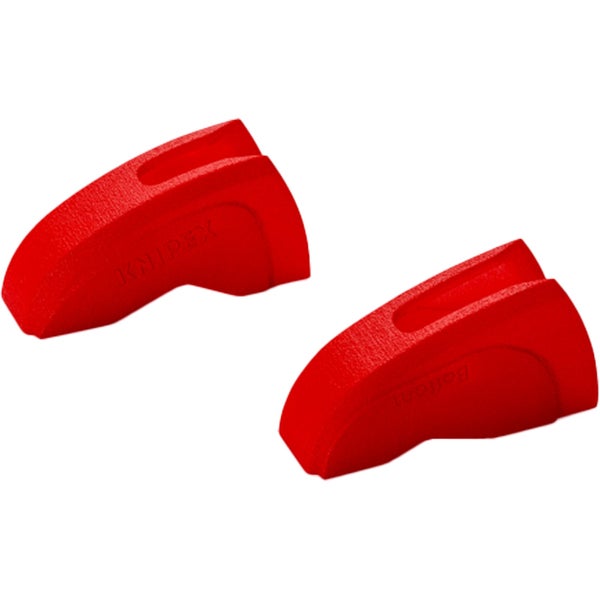 Zwei rote Knipex Kunststoffschutzkappen im Detail