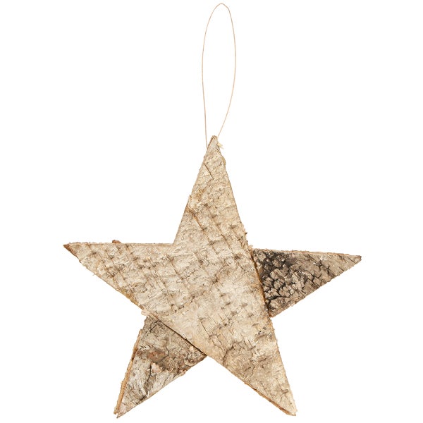 Sternförmiger Birkenrinde-Anhänger mit Aufhängung