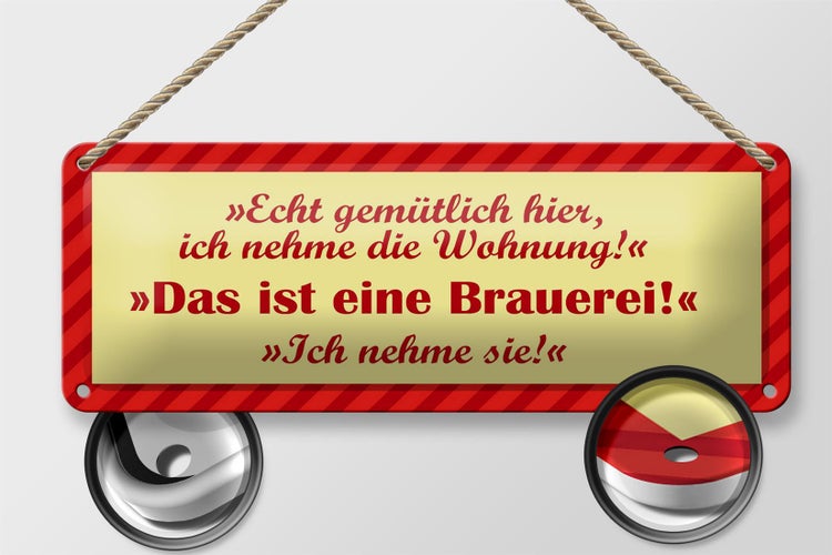 Blechschild Spruch 27x10cm Das ist eine Brauerei Dekoration