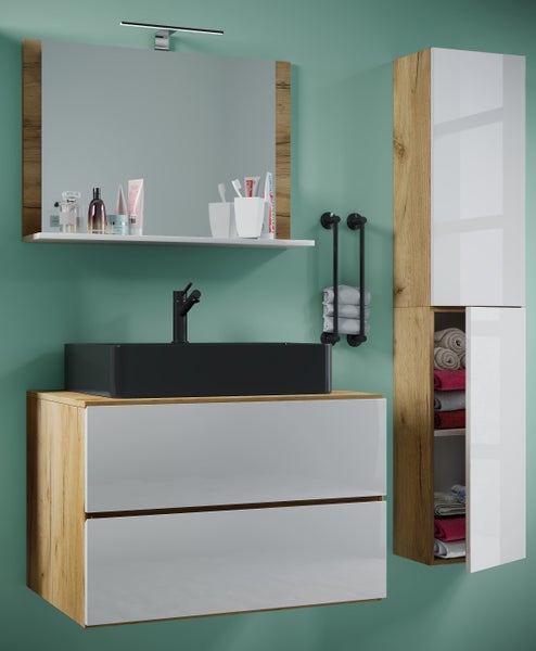 4-tlg. Waschplatz Waschtisch Lendas L Schublade