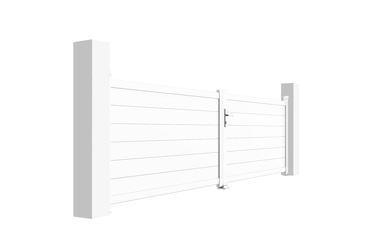 Doppelflügeltor 4m EIGER 400B115 Aluminium Weiß