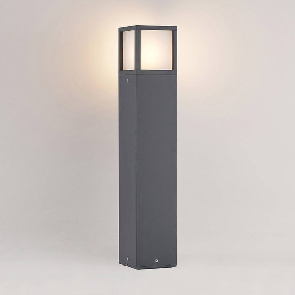 Lucande Außenleuchte Dewari (spritzwassergeschützt (Modern) in Alu aus Aluminium (1 flammig, E27) - Wegeleuchte Pollerleuchte Wegelampe Sockelleuchte