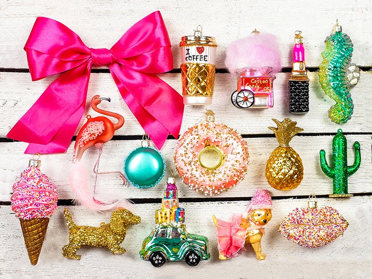 LAALU Geschmückter künstlicher Weihnachtsbaum SWEET TREASURE 60 cm mit LED-BELEUCHTUNG IM TOPF