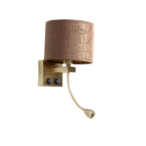 Wandleuchte mit Lampenschirm und Leselampe