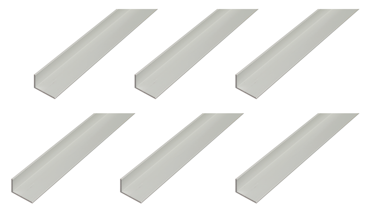 Sechs Aluminium Winkelprofile als Set für Bauvorhaben und Kantenabdeckungen