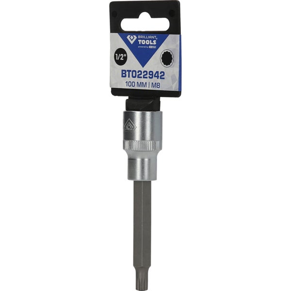Brilliant Tools Innenvielzahnnuss mit einer Größe von 1/2 Zoll, 100 Millimeter Länge und M8