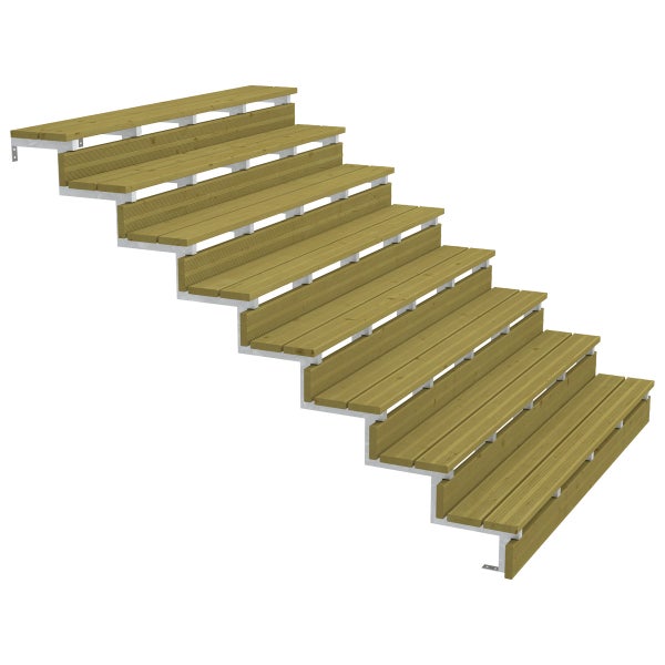 2er Set Stahl Treppenwange 8 Stufen - Option für Setzstufen-Höhe 136cm