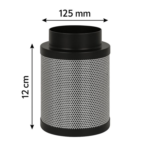 Aktivkohlefilter, 12 cm hoch, 125 mm Durchmesser
