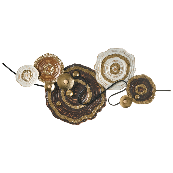 Wanddekoration aus Metall mit abstraktem, konzentrischem Kreismuster