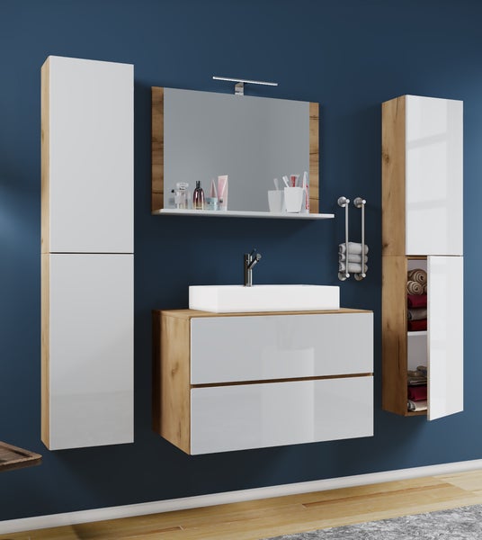 5-tlg. Waschplatz Waschtisch Lendas XL Schublade