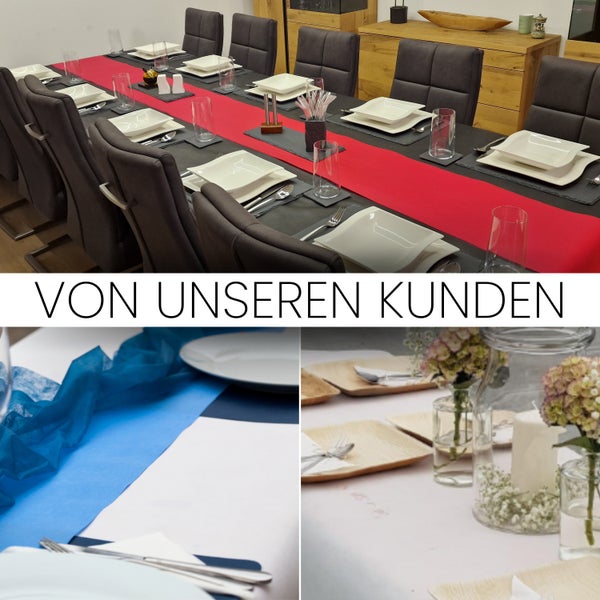 Sensalux Tischdeckenrolle 25m lang aus stoffähnlichem Vlies, 0,8 m x 25 m Weiß