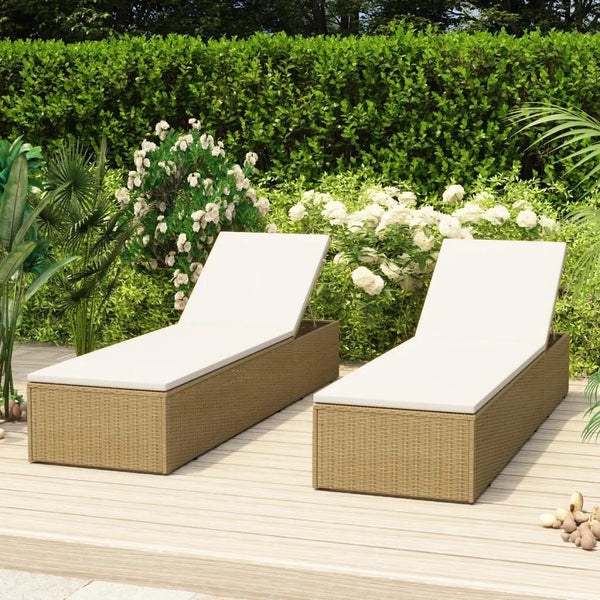 Gartenbank aus Polyrattan mit Auflage