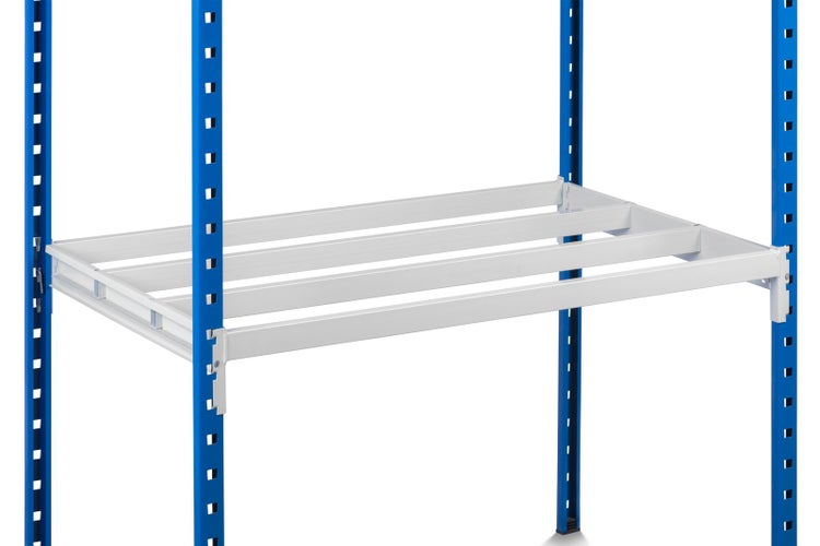 PROREGAL Fachbodenregal Maximus HxBxT200 x 125 x 30 cm 4 Ebenen Offener Fachboden Fachlast 114 kg Lichtblau-Lichtgrau