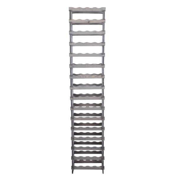 Weinregal VINOTECA FLEX PRO HxBxT 219x46x28cm 64 Flaschen auf 16 Ebenen Massives Kiefernholz Grau