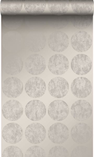 Origin Wallcoverings Tapete große verwitterte Kugeln Taupe - 53 cm x 10,05 m - 347608