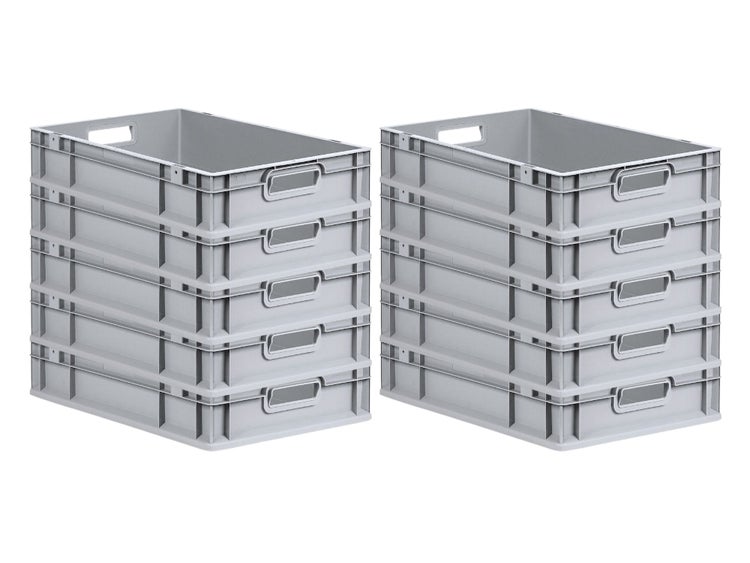 PROREGAL Spar Set 10x Eurobox Nextgen Economy Griffe Offen HxBxT 12 x 40 x 60 cm 23 Liter Eurobehälter Transportbox Transportbehälter
