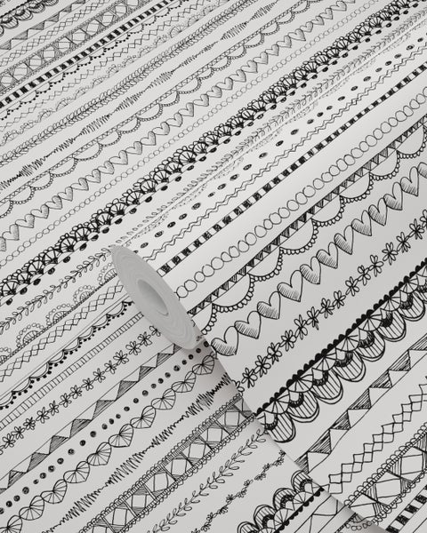 Tapetenrolle mit verschiedenen Musterdesigns