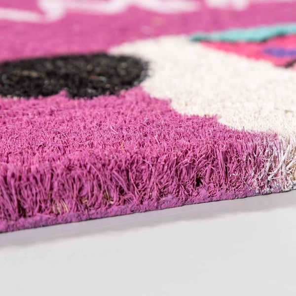 Detailansicht einer Fußmatte mit Motivdruck