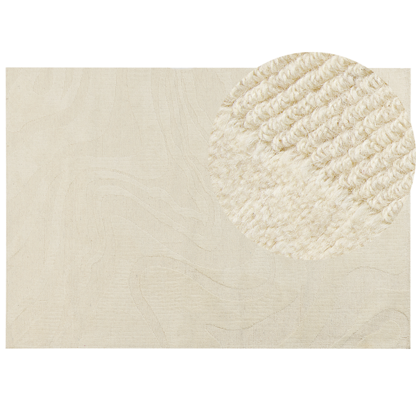 Teppich SASNAK Beige 160 x 230 cm Wolle