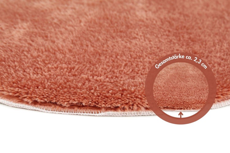 Badematte Florida 60 cm rund in Rostrot