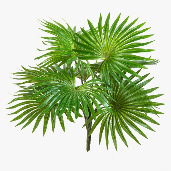 Künstliches Palmenblatt in Fächerform, grün.