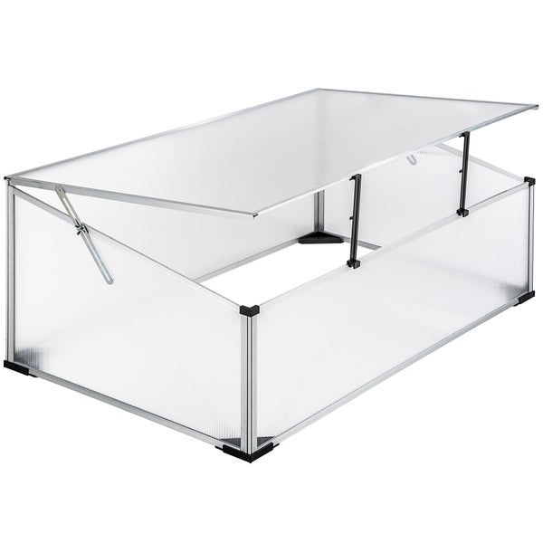 Doppel-Frühbeet tectake  Aufbau im Stecksystem aus Aluminium transparent