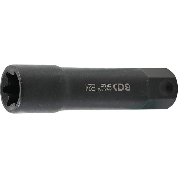 BGS Steckschlüssel-Einsatz E-Profil extra lang Antrieb Außensechskant 22 mm SW E24 - 5246-E24