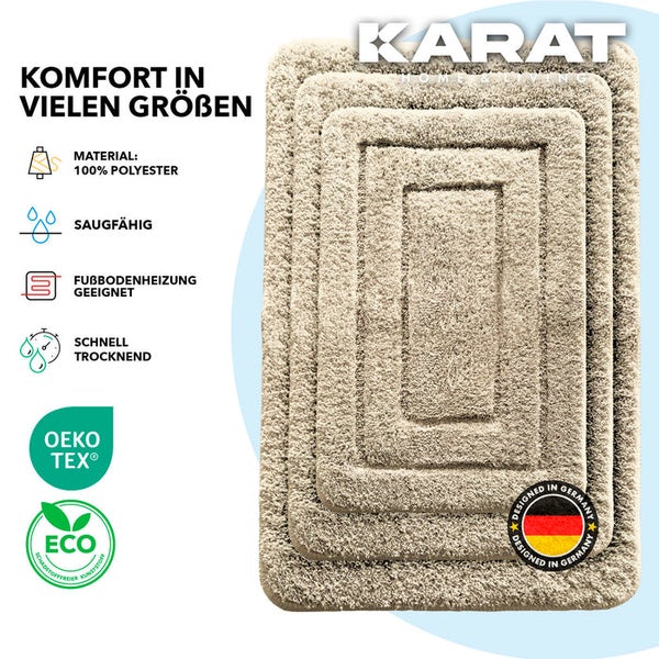 Beige Badematte Karat aus Polyester in verschiedenen Größen
