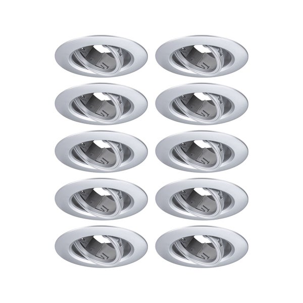 Einbauleuchte 10er-Set schwenkbar rund 90mm 30° GU10 max. 10x10W 230V dimmbar Chrom matt