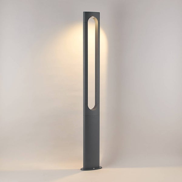 Lucande LED Mastleuchte außen Dovino (Modern) in Schwarz aus Aluminium (1 flammig, ) - Kandelaber Außenleuchte