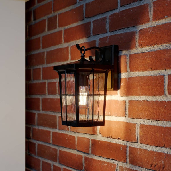 Lindby Wandleuchte außen Charmaine (Retro, Vintage Antik) in Braun aus Aluminium (1 flammig E27) - Außenwandleuchten Wandlampe Led Außenlampe Outdoor für Außenwand/Hauswand Haus