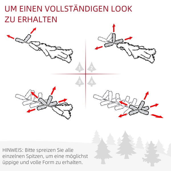 HOMCOM Weihnachtsbaum, Ø55 x 180 cm, PVC, Grün