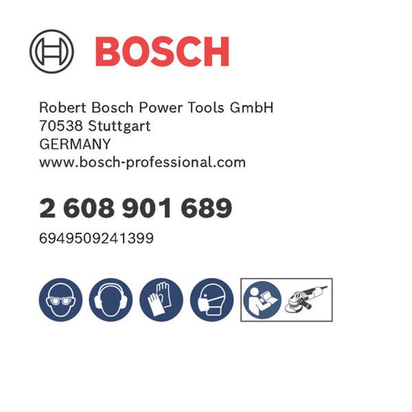 Bosch Logo mit zugehörigen Sicherheitsvorkehrungen.
