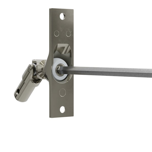 Metallischer Gelenklagerbock mit Befestigungsplatte und Sechskantschlüssel