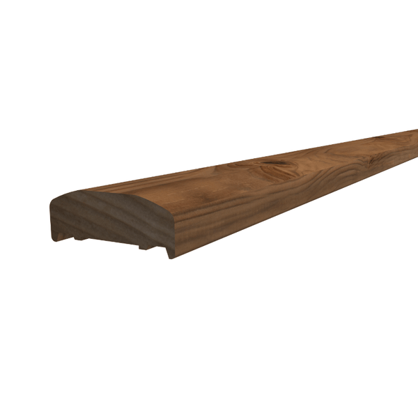 Übergangsprofil aus Holz mit abgerundeter Oberfläche und sichtbarer Maserung.