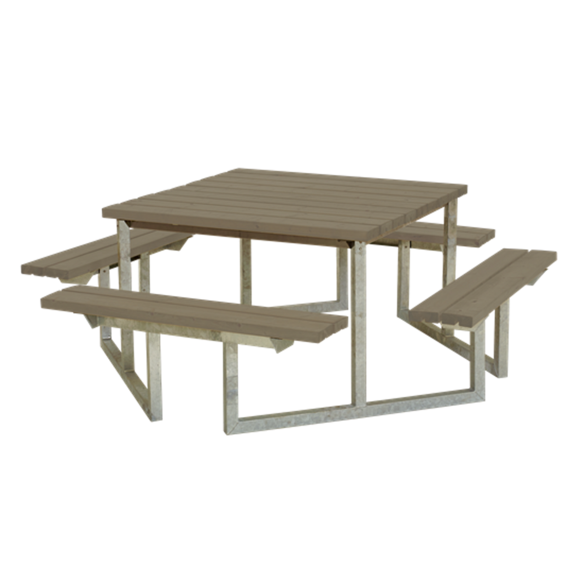 Picknicktisch, Gartentisch, Gartenmöbel  Twist – 8 Sitzplätze - KDI Holz - Graubraun