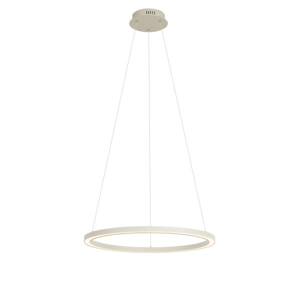 Kreisförmige Hängeleuchte mit LED-Beleuchtung.