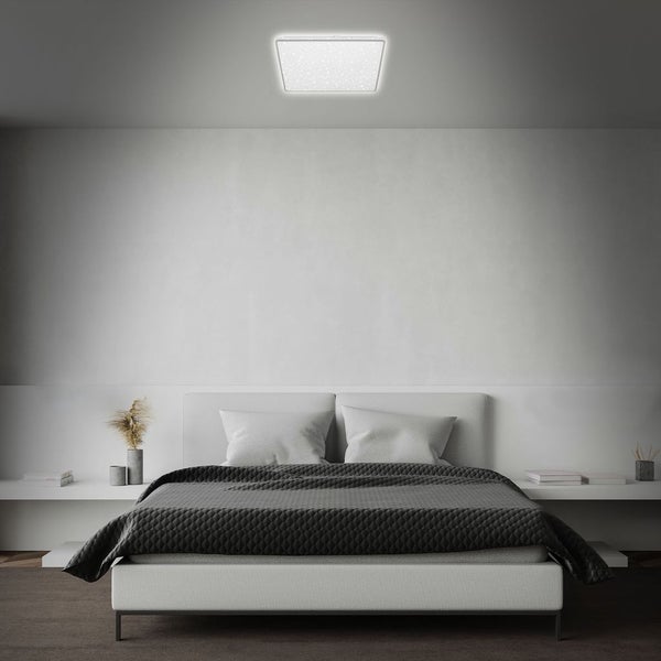 LED Deckenleuchte Deckenlampe Sternenhimmel Backlight flach 24W chrom Briloner