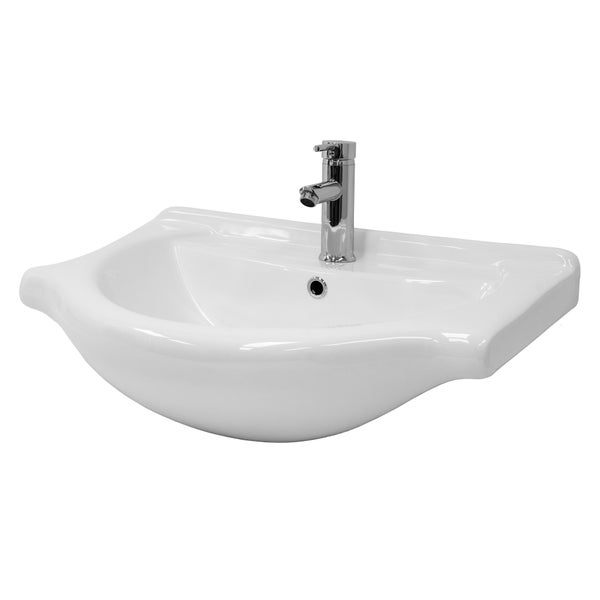ML-Design Waschbecken aus Keramik Weiß 67,5x21,5x51,5 cm, Einbauwaschbecken mit Hahnloch und Überlauf, Aufsatzwaschbecken Einbauwaschtisch Waschschale Waschplatz Handwaschbecken, für das Badezimmer