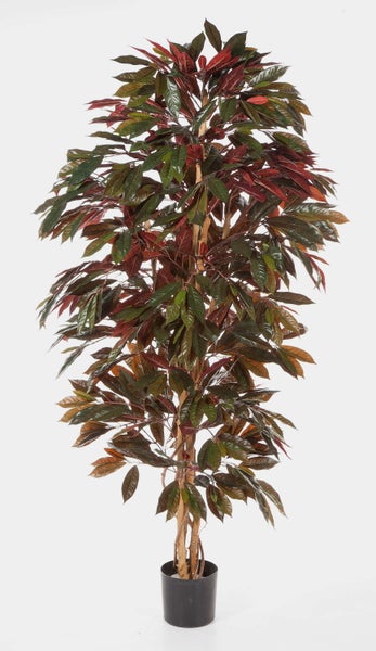 Künstlicher Eukalyptuszweig mit glitzernden Blättern.