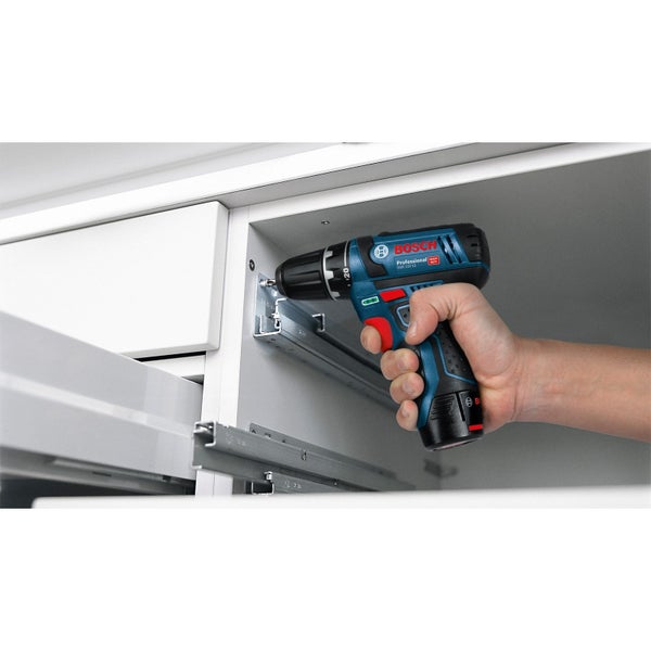 Bosch Akku-Bohrschrauber GSR 12V-15 / 2x 4,0 Ah Akku + Ladegerät inkl. Zubehör-Set 39tlg. im Softbag - 0615990HV1