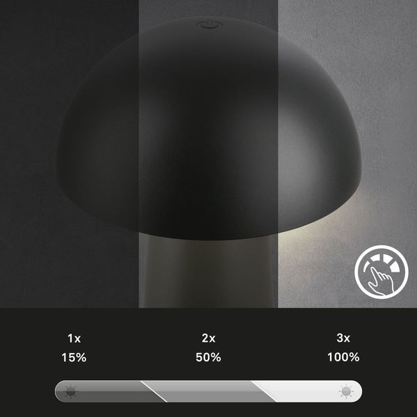 LED Tischlampe Akku IP44 Tischleuchte kabellos Aussen/Innen Dimmbar Touch