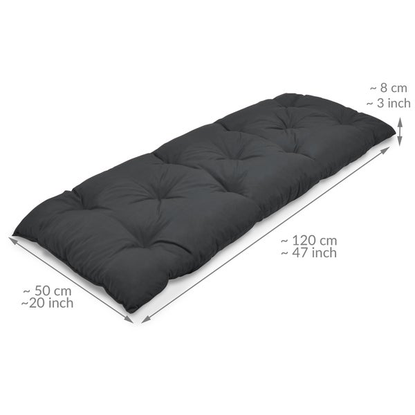 Beautissu Flair BK Bankpolster 120x50x8cm Graphitgrau