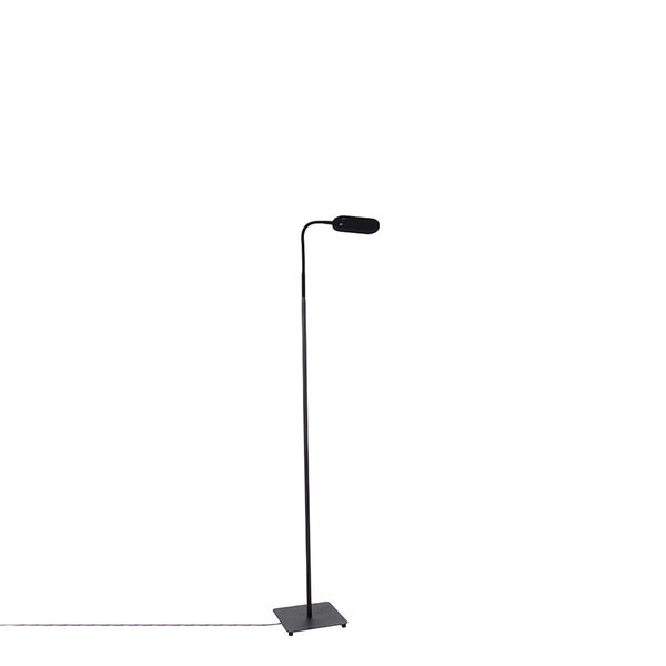 QAZQA - Moderne Stehlampe schwarz inkl. LED 4-stufig dimmbar - Botot Dimmer I Dimmbar I Wohnzimmer I Schlafzimmer - Stahl Länglich - I (nicht austauschbare) LED