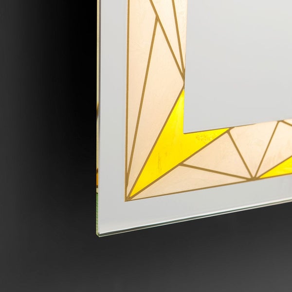 Wandspiegel 60x80 mit Hintergrundbeleuchtung und farbigem Dekor