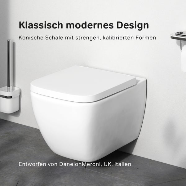 AM.PM Wand-WC  Tiefspüler ohne Spülrand weiß glänzend mit WC-Sitz CGA1700SC Gem