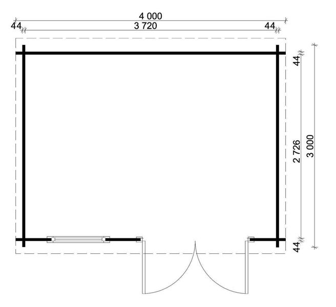 Alpholz Gartenhaus Maria-Rondo B aus Massiv-holz, Gerätehaus mit 44 mm Wandstärke, Garten Holzhaus mit Imprägnierung (pinie), Geräteschuppen Größe: 400 x 300 cm, Pultdach